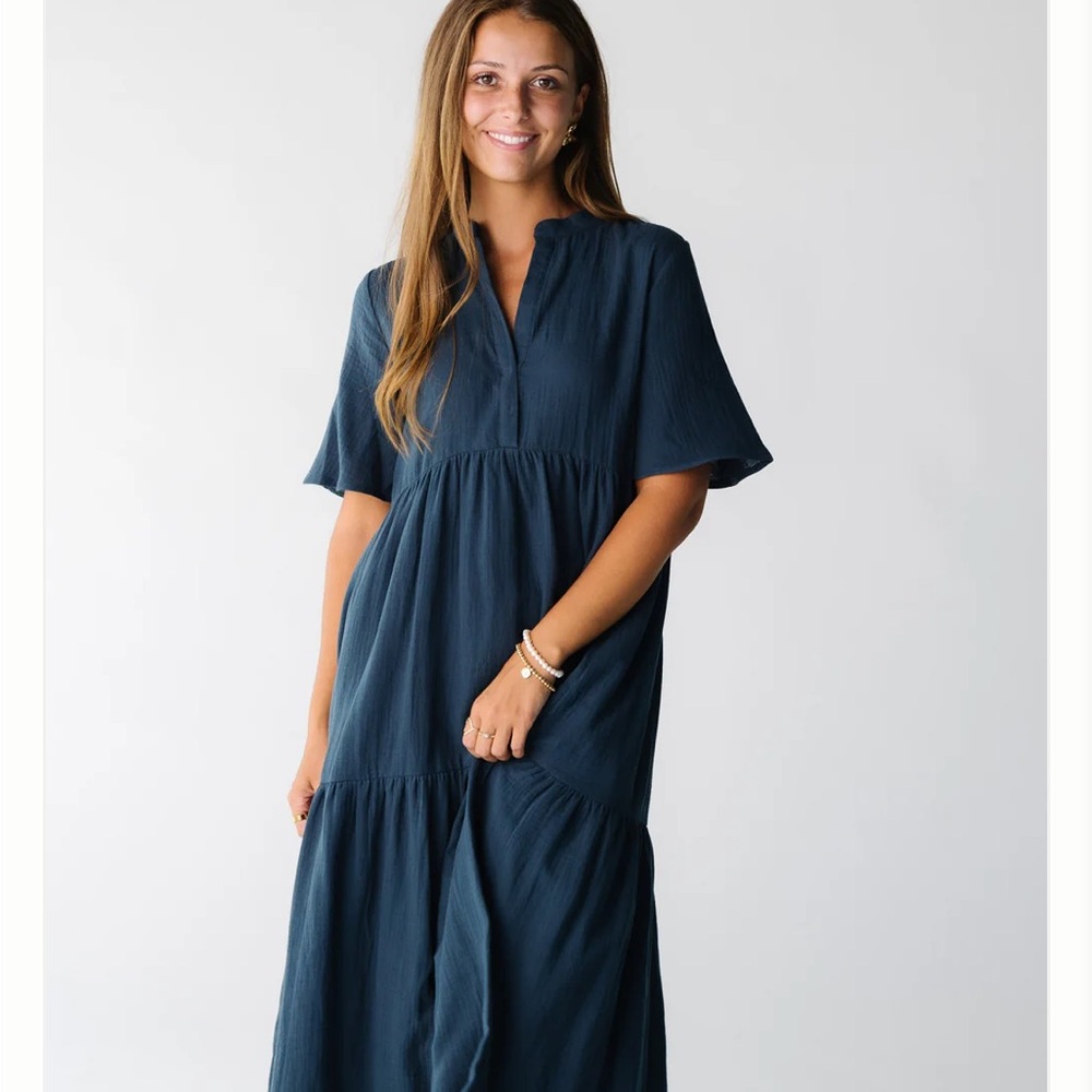 Chic Deep Blue Maxi Dress